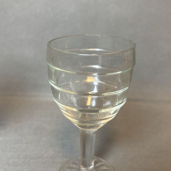 Set 2 Hocking Cordial Glasses Block Optic Clear Goblet Depression Glass 1930s - Picture 6 of 7